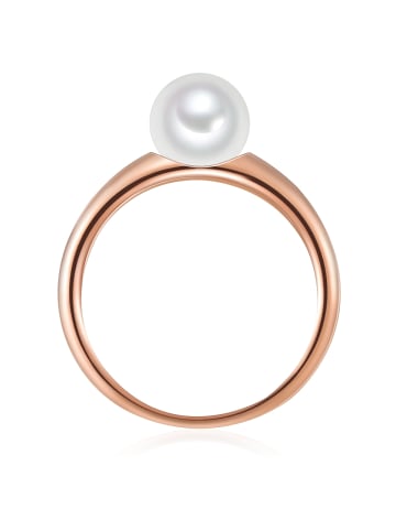 Valero Pearls Ring Sterling Silber Süßwasser-Zuchtperle in roségold