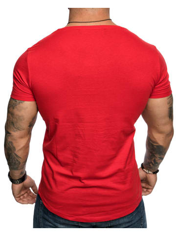 Amaci&Sons Basic T-Shirt mit Rundhalsausschnitt TACOMA in Rot