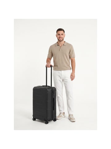Police London 4 Rollen Trolley 64 cm mit Dehnfalte deep black