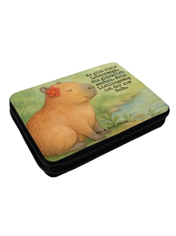 Mr. & Mrs. Panda Federmappe Capybara Blume Design mit Spruch in Weiß