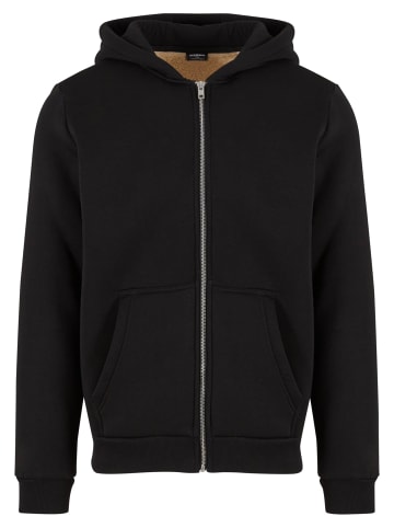 Urban Classics Urban Classics Bonded Sherpa Zip Hoody in black