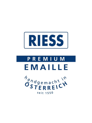 Riess Fleischtopf mit Deckel Emaille Country Fruit Garden in Weiß