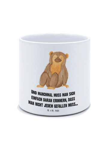 Mr. & Mrs. Panda Blumentopf Affe mit Spruch in Weiß