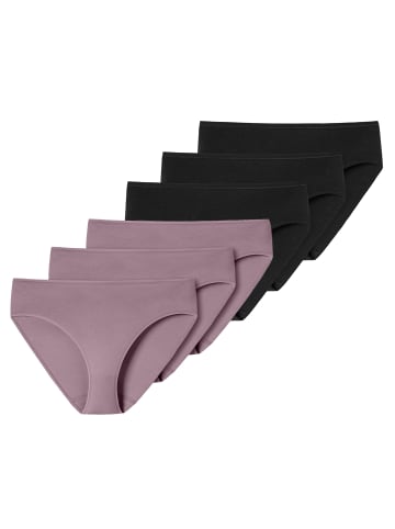 Schiesser Slip 6er Pack in Schwarz/Lila