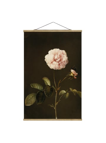 WALLART Stoffbild - Barbara Regina Dietzsch - Essig-Rose mit Hummel in Braun