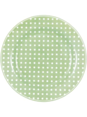Greengate Teller DOTTY PALE GREEN Grün mit weißen Punkten 20 cm