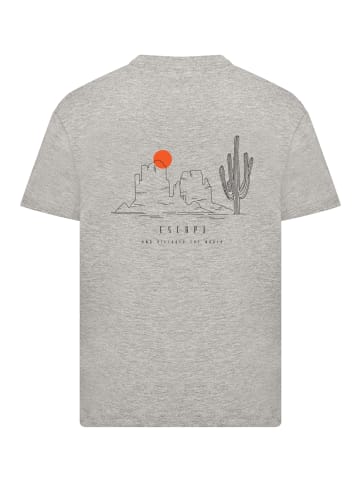 F4NT4STIC T-Shirt Escape Discover the World Savannah in grau meliert