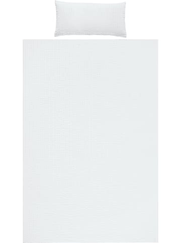 REDBEST Microfaser-Seersucker, Microfaser Bettwäsche Detroit in weiß