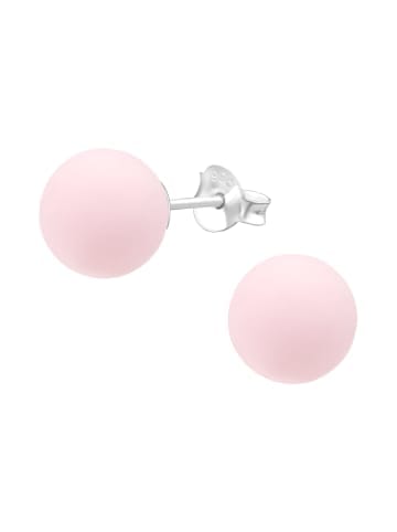 Alexander York Ohrringe - Ohrstecker PERLE classic 8 mm I rosa in 925 Silber - 2-tlg.