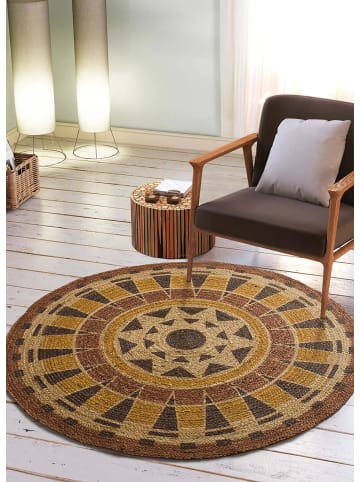 Atticgo Flachgewebe-Teppich TONGA rund in mehrfarbig