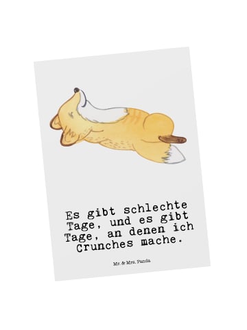 Mr. & Mrs. Panda Ansichtskarte Fuchs Crunches mit Spruch in Weiß