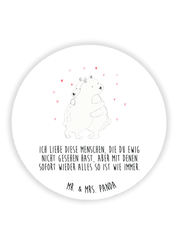Mr. & Mrs. Panda Magnet für Kühlschrank Eisbär Umarmen mit Spruch in Weiß