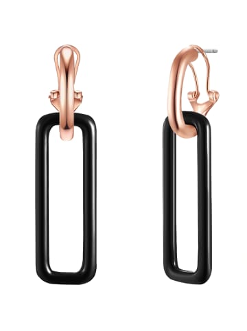 Lulu & Jane Ohrhänger roségold schwarz in roségold