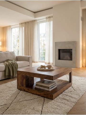 KADIMA DESIGN Couchtisch Massiv-Holz Sheesham 90 cm breit Design Wohnzimmer-Tisch