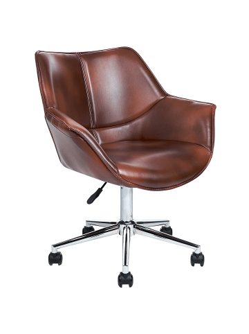 Beliani Bürostuhl NEWDALE in Braun - (W) 62 x (H) 79 x (L) 62 cm