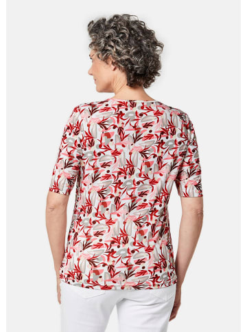 GOLDNER Kurzgröße:  Druckshirt Druckshirt in dahlie / lachs / gemustert