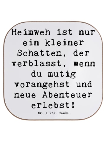 Mr. & Mrs. Panda Untersetzer Spruch Heimweh überwinden Abenteuer... in Weiß