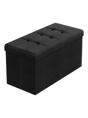 SONGMICS Sitzbank Minota in Schwarz - (B)76 x (H)38 x (T)38 cm