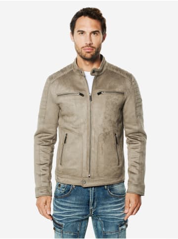 KOROSHI Kunstlederjacke in grau