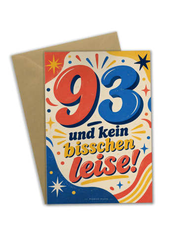 Geburtstagskarte 93. Geburtstag Zahl humorvoll ... in Weiß