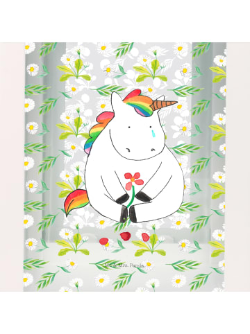Mr. & Mrs. Panda Windlicht Einhorn Traurig ohne Spruch in Transparent