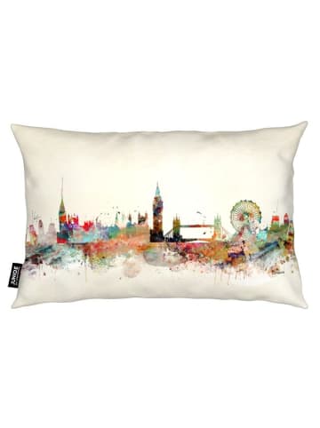 Juniqe Kissen "London" in Braun & Bunt