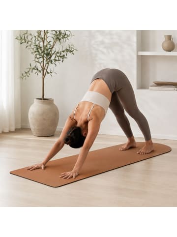 relaxdays Yogamatte in Braun - (B)68 x (H)0,5 x (T)183 cm