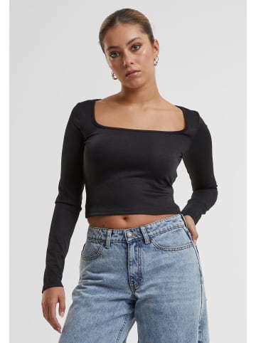 Urban Classics Urban Classics Ladies Glitter Square Neck Longsleeve in black