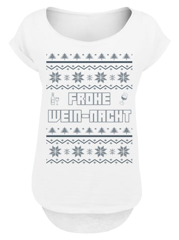 F4NT4STIC Long Cut T-Shirt Frohe Wein-Nacht in weiß