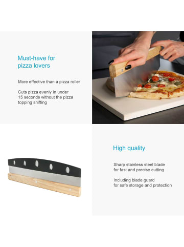Intirilife Pizzaschneider Wiegemesser in Braun