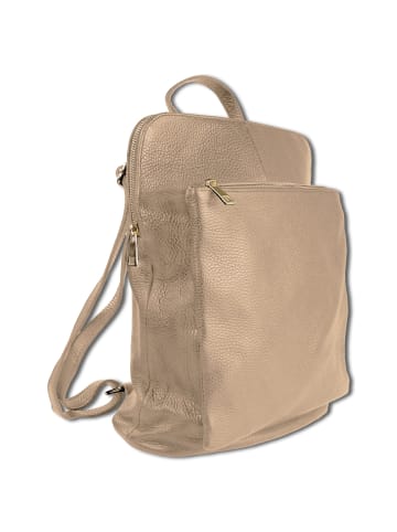 Toscanto Leder Cityrucksack Toscanto Rucksack taupe, beige ca. 30cm
