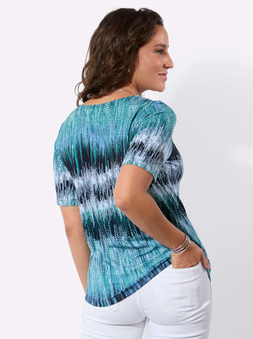 WITT WEIDEN Kurzarmshirt in mint-marine-bedruckt