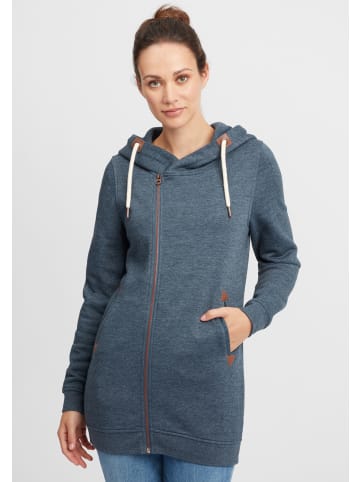 Oxmo Kapuzensweatjacke OXVicky Sweat Zip-Hoodie Long in Blau
