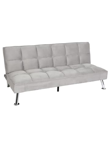 MCW Sofa K21 mit Schlaffunktion und Nosagfederung, Samt, grau
