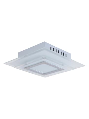 näve LED Deckenleuchte "LUCCA" in silber - (L)28 cm x (B)28 cm x (H)7.5 cm - EEK F