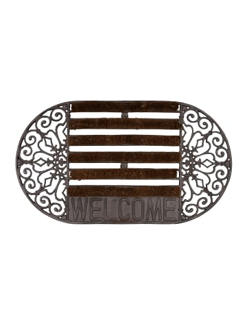 relaxdays Fußabtreter Welcome in Bronze - (B)65 x (T)37 cm