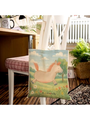 Mr. & Mrs. Panda Stofftasche Pferd Springen Design ohne Spruch in Weiß