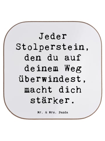 Mr. & Mrs. Panda Bierdeckel Spruch Stolpersteine im Alltag meist... in Weiß