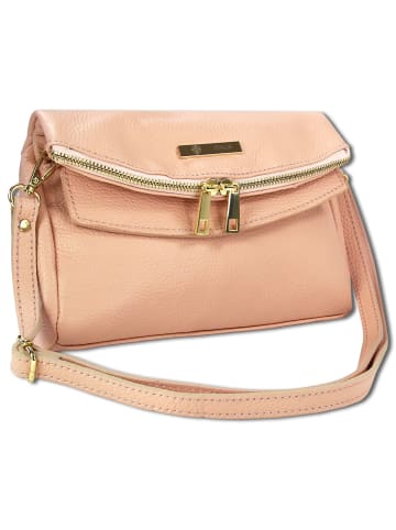 Toscanto Toscanto Schultertasche, Clutch Leder rosa ca. 24cm