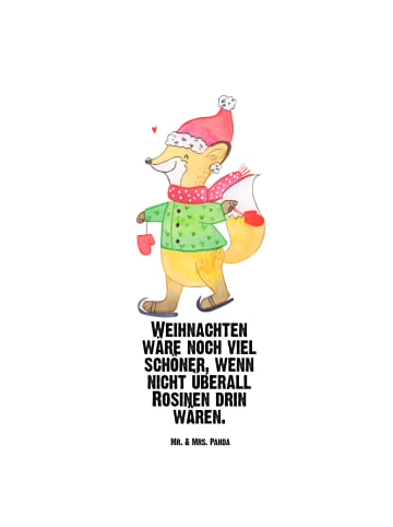 Mr. & Mrs. Panda Thermoflasche Fuchs  Schlittschuhe mit Spruch in Weiß