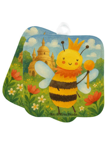 Mr. & Mrs. Panda Topflappen Biene König Design ohne Spruch in Weiß