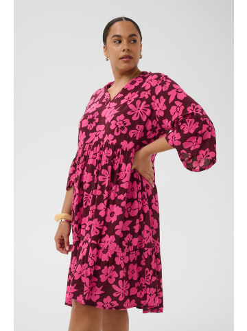 KAFFE curve Kleid KCisma A-shape in Carbernet/Pink Flowers