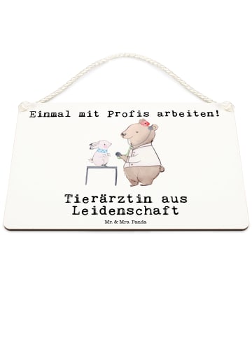 Mr. & Mrs. Panda Deko Schild Tierärztin Leidenschaft mit Spruch in Weiß