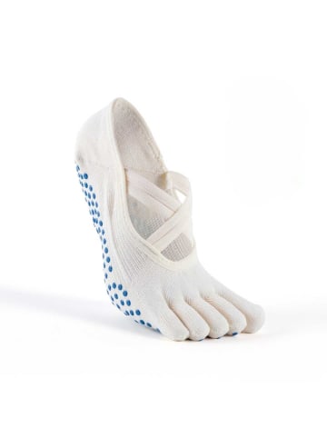 MUNADUNA Yoga-Zehensocken mit Doppelkreuz in Weiß