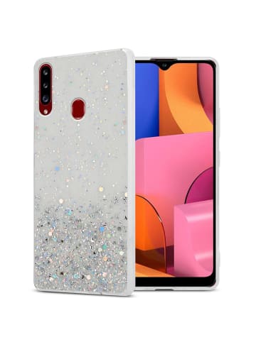 cadorabo Hülle für Samsung Galaxy A20s Glitter in Transparent mit Glitter