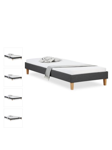 Homestyle4u Polsterbett mit Lattenrost 140x200 cm in Grau