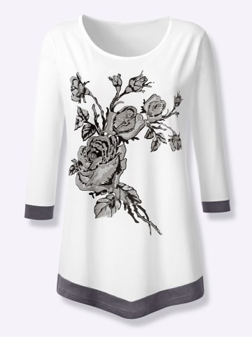 Sieh an! Shirt in ecru-anthrazit-bedruckt