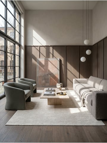 KADIMA DESIGN Teppich Kurzflor Streifen pflegeleicht Wohnzimmer Schlafzimmer Flur in Creme