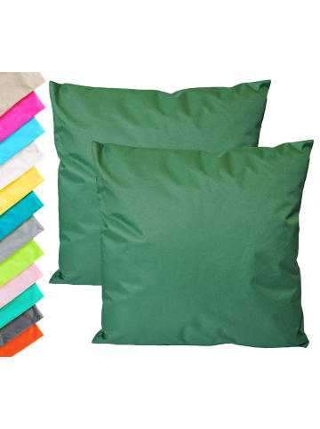 JACK 2er Set Outdoor Dekokissen Uni 45x45cm inkl. Füllung in Dunkelgrün
