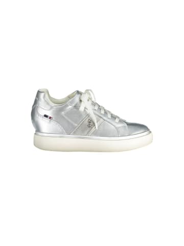 U.S. Polo Assn. Silberne Polyester-Sneaker